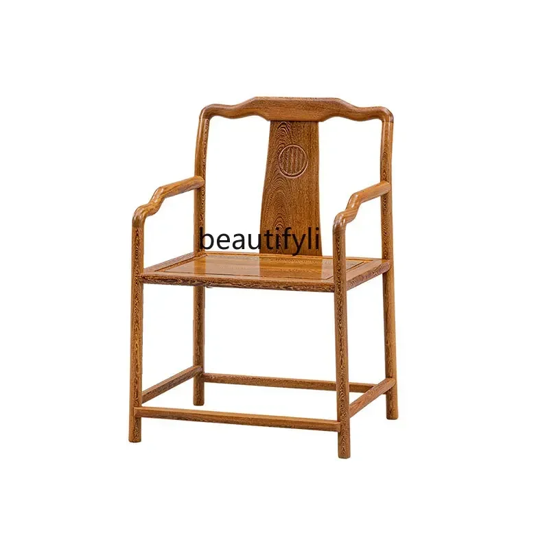 

Door Frame Rosewood round-Backed Armchair New Chinese Style Armchair Solid Wood Antique Tea Chair Zen Chair