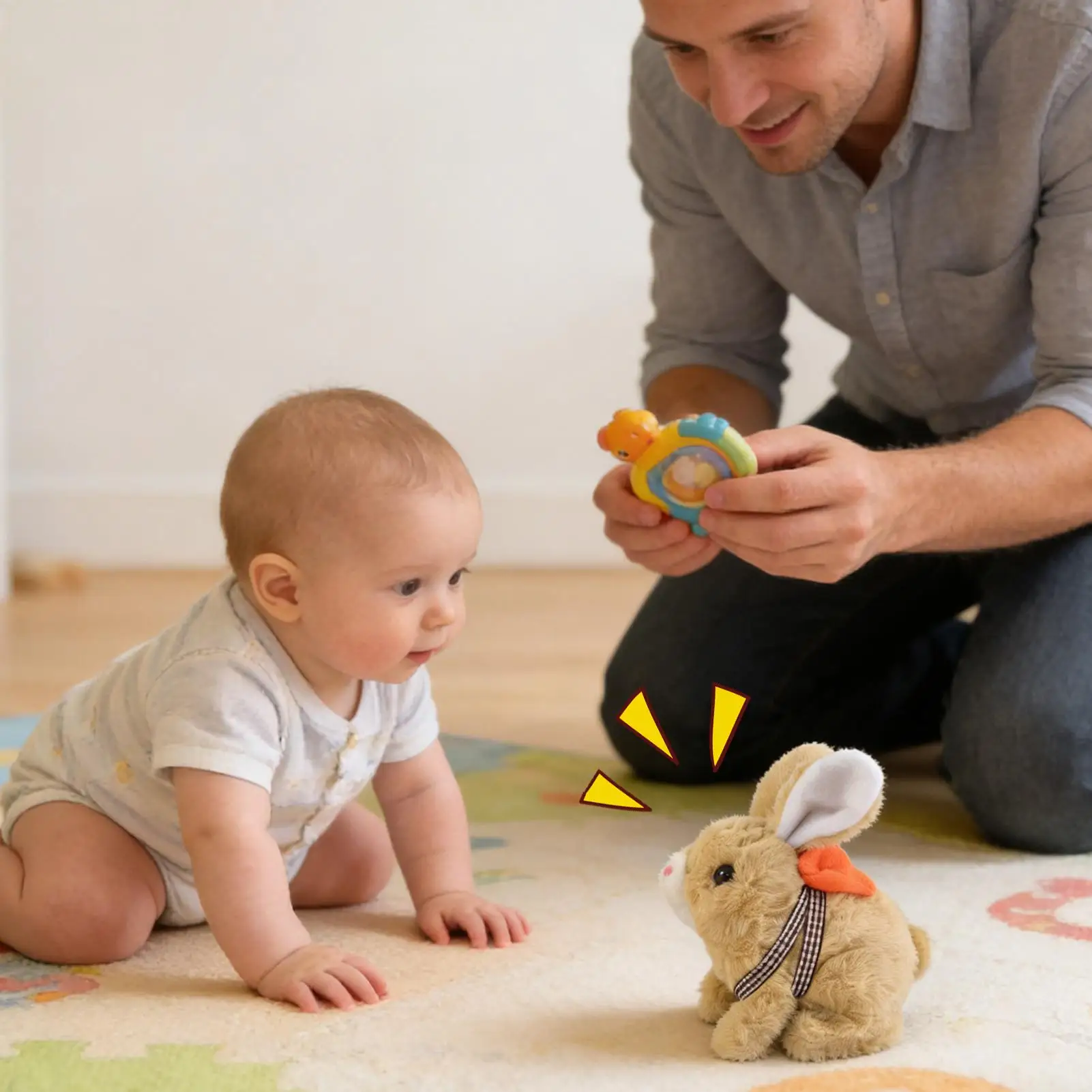 

Плюшевый кролик, реалистичный, милый, ходячий, лающий, мягкая игрушка для всей семьи, для девочек, для обучения и игр, для дома и улицы