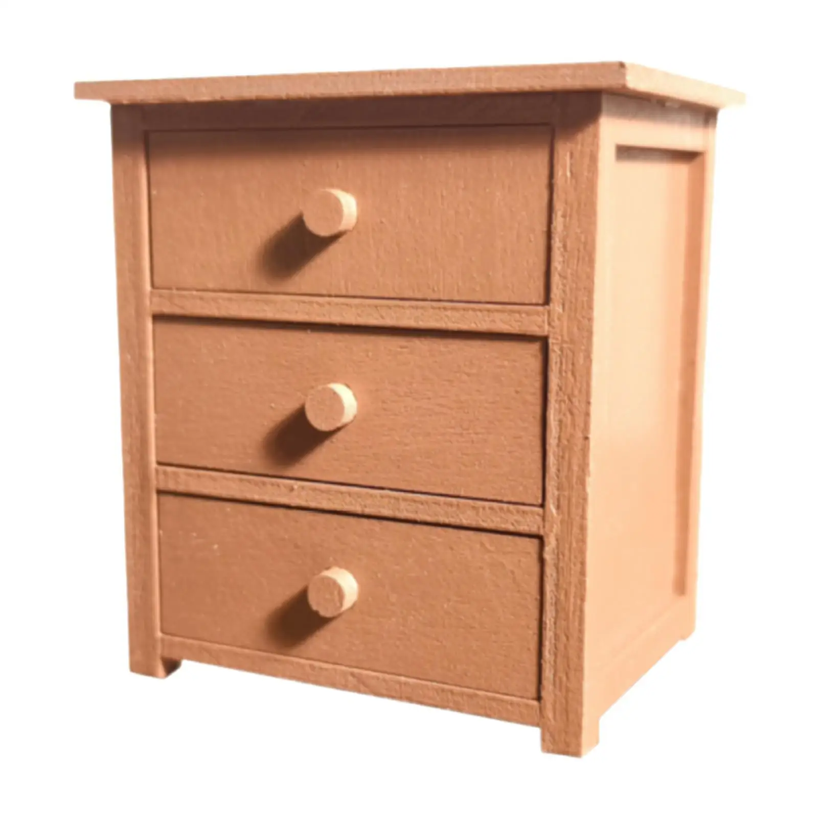 ドールハウス ミニチュア キャビネット 3 引き出しキャビネット モデル おもちゃ 装飾 リアル シンプル