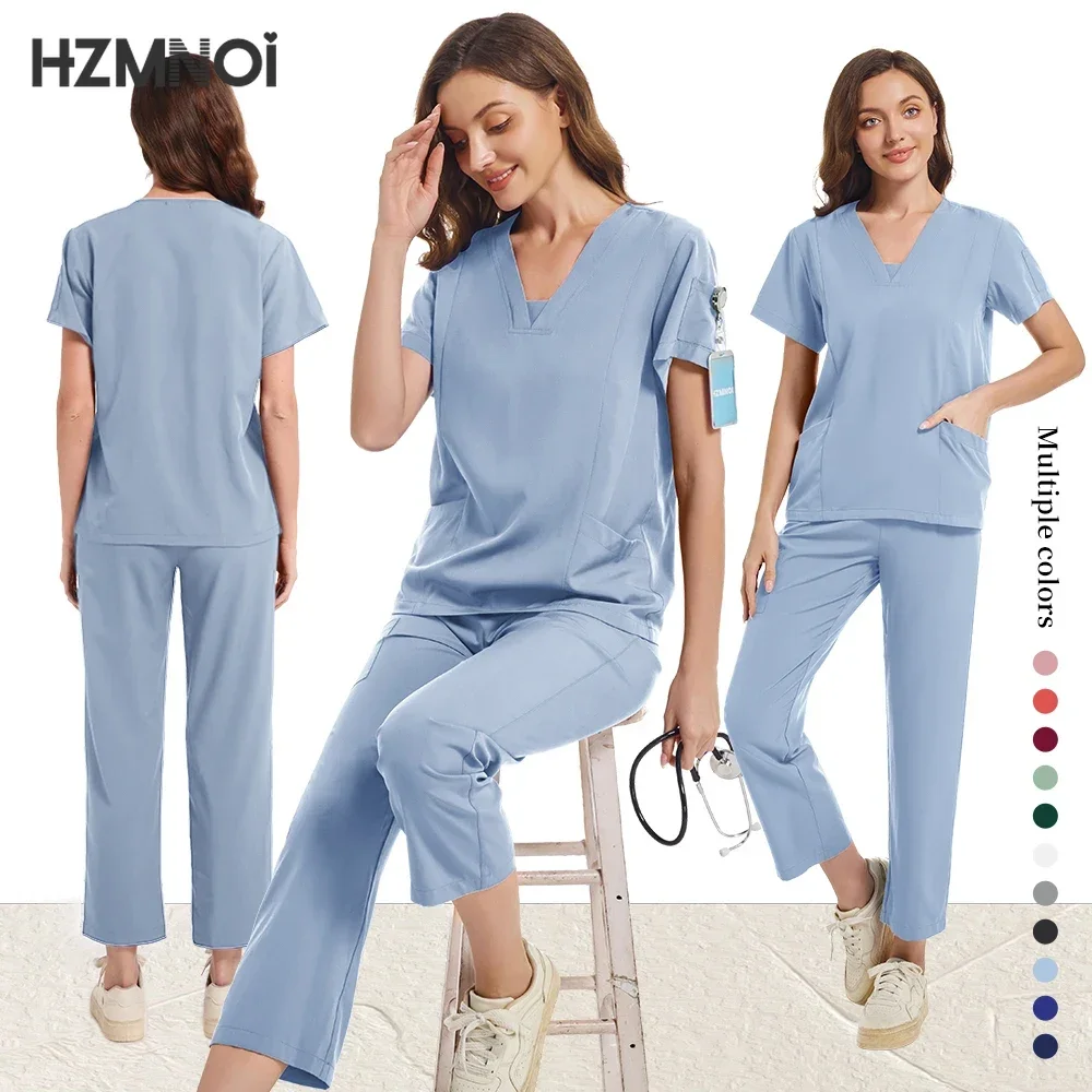 Medical Tops Pant Women Scrubs Uniforms Hospital Doctors Scrub Sets Nurses Accessories Dental Clinic Beauty Salon Workwear Suit