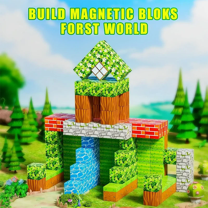 100 pièces blocs magnétiques jouet construire aimant ensemble pour garçons filles tige Montessori Cubes sensoriels pour les tout-petits cadeau