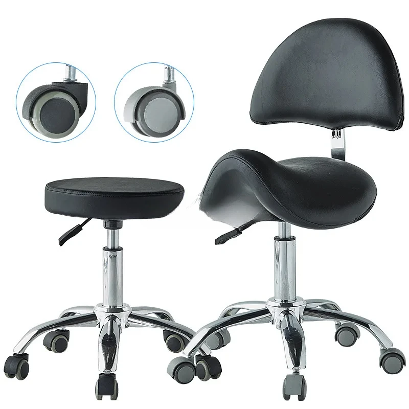 Comfortable Adjustable Saddle Stool, Ergonomic Medical Office Chair, Rolling Swivel Dental Stool, Home Furniture