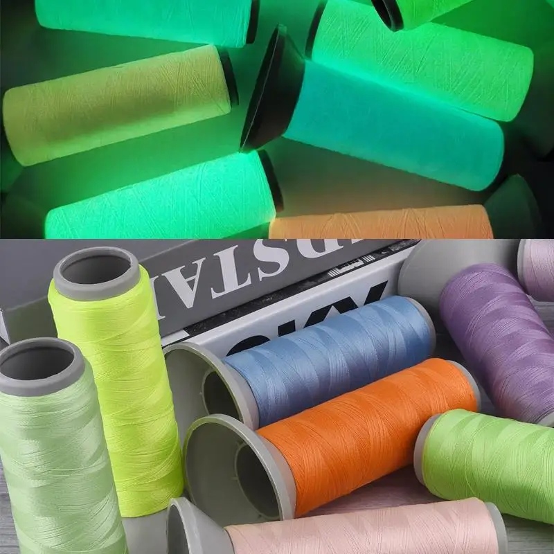 150D/500Yards Luminous Embroidery Thread Glow In The Dark Cross DIY Handmade Stitch Sewing Line Accessories