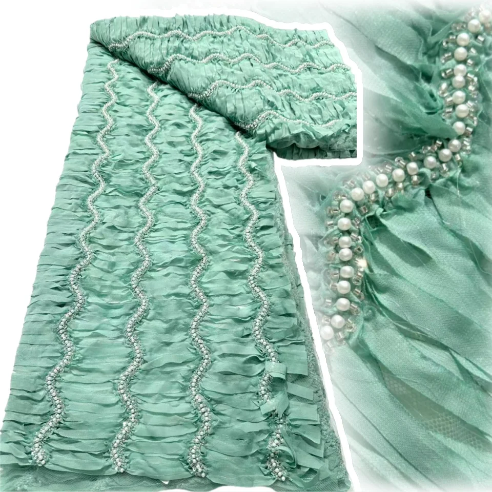 

Африканский шифон, тюль, кружевная ткань, французская роскошная сетчатая кружевная ткань с блестками и бусинами, нигерийская женская вечерняя одежда, платья CC1588