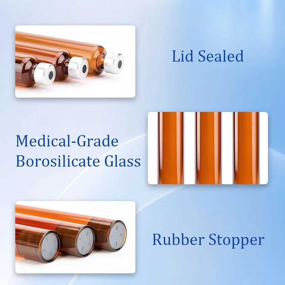 10/50/100pcs Amber Glass Cartridge UV‑Blocking Long Tubular , 3Ml Single Sterile Pack  Insulin Cartridges Cassette Bottles
