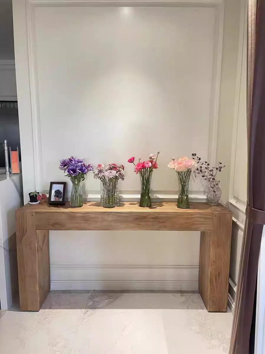 

⁕w Retro d Wood Entrance Table, Living Room, Decorative Side Table, Cabinet, Lonely Wind, Console Against the Wall