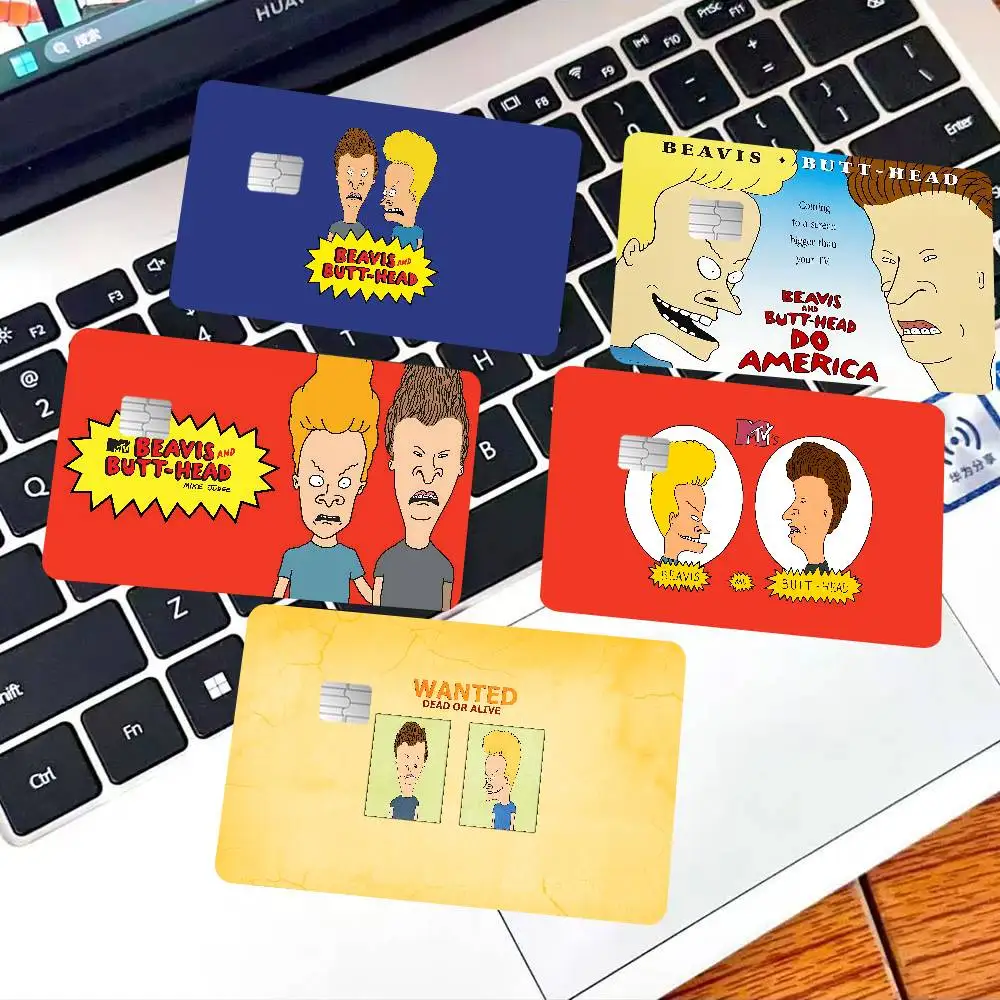 Cartoon B-Beavis and Butt-Head Game Anime Sticker Film Skin Cover Case for Small Large No Chip Debit Credit Card Front Side
