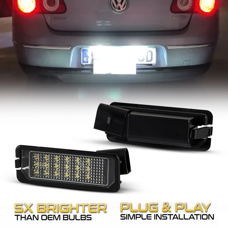 

2x Canbus LED License Number Plate Light For VW GTI Golf MK4 MK5 MK6 MK7 98-17 Lupo Passat CC B6 B7 B8 2006-2012 Tail light