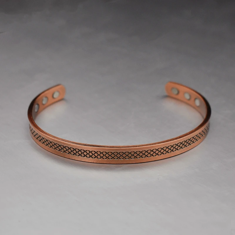 Copper Bracelets for Men, Pure Copper Magnetic Bracelet for Men with Neodymium Magnets, Adjustable Cuff Bangle Gift for Couple