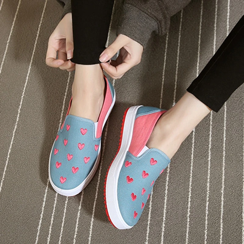 Girseaby Woman Spring Autumn Comfortable Flats canvas shoes Round toe Flat Slip on Asakuchi Large size 35-40 Casual Date F950