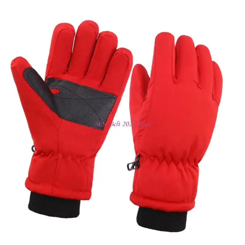 49ME 2Pcs Waterproof Kids Ski Gloves Warm Insulated Cold Protections Snow Mittens