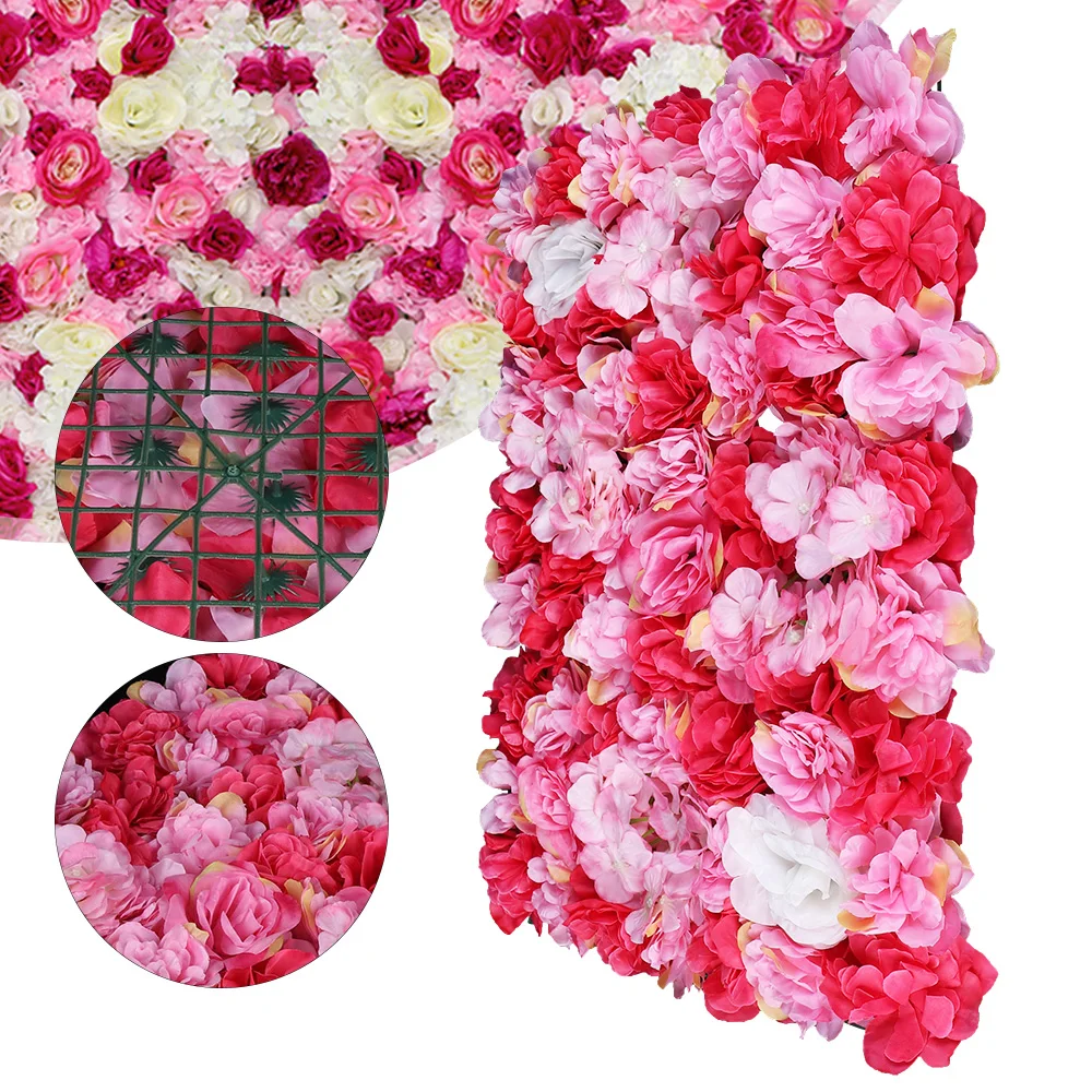 

Artificial Flower Wall Panels, Set of 12 Silk Roses & Dahlias, Ideal for Weddings, Parties, and Home Decoration