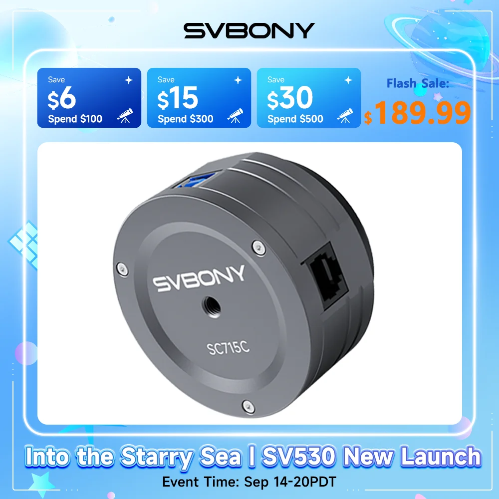 Svbony SC715C OSC Planetary Camera  Color CMOS IMX715 Sensor  USB 3.0 Interface  for Planetary Observation and Astrophotography