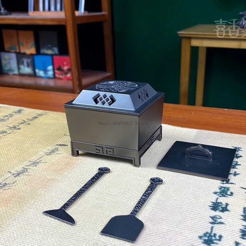 Square Shaped Window Flower Fu Character Integrated Furnace Five-piece Set Home Indoor Incense Sealed Mold Base Incense Burner