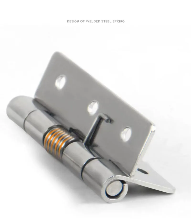 4/10/20pcs Self Closing Spring Loaded Door Hinge With Screws Automatic Rebound Hinge For Cabinet Door 304 Stainless Steel