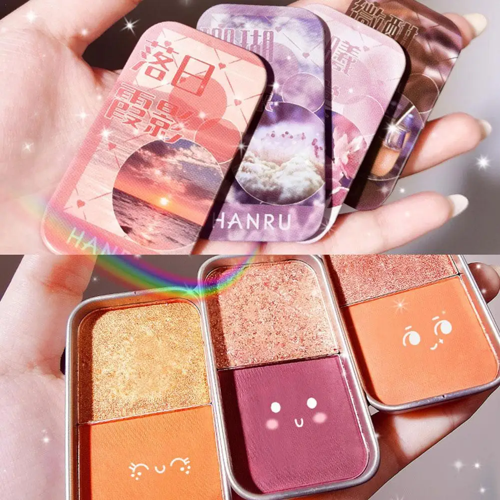 Paleta de sombras Iron Box, altamente pigmentada, fosca, brilho, perolado, pó de alto brilho, maquiagem, 2 cores