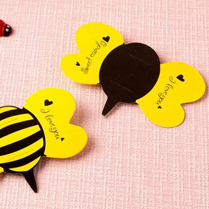 20/50PCS Insect Candy Package Card Ladybug Butterfly Bee Lollipop Holders Kids Gift Baby Shower Birthday Party Candy Decorations