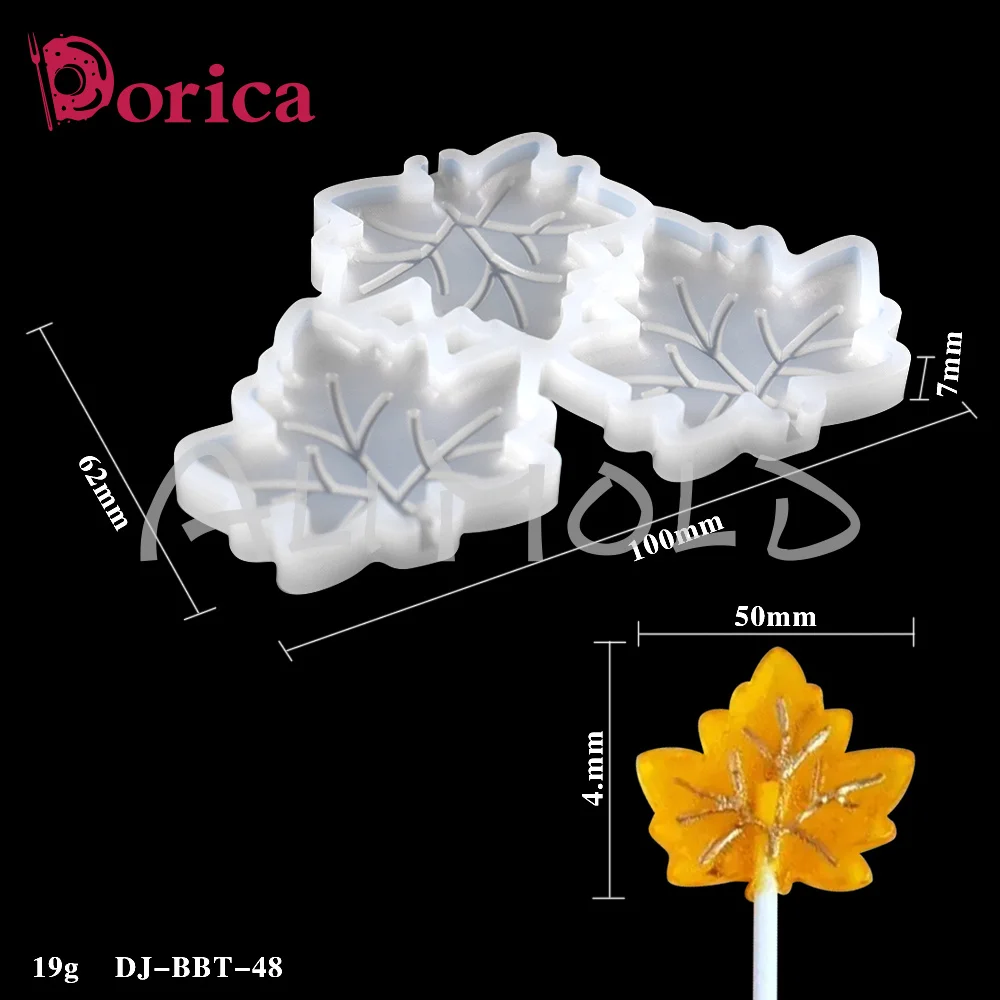 Dorica-Molde de silicona con diseño de hoja de arce para decoración de tartas, herramientas de decoración de tartas, piruleta epoxi, Chocolate, suministros de cocina para hornear