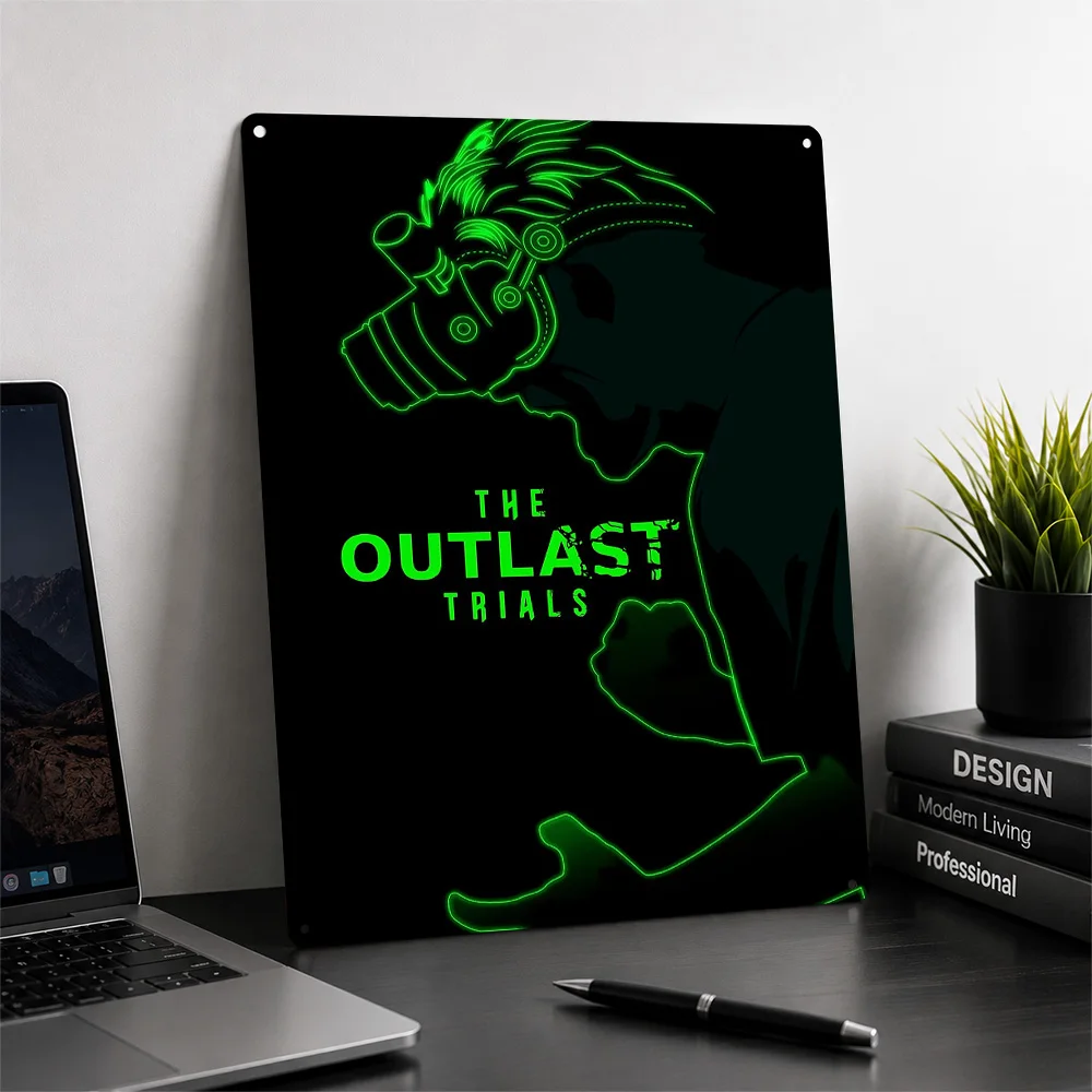 The Outlast Trials Game 3D Texture Metal Poster Customized Wall Art Tin Sign Gift for Mancave Decoration Room Accessories Bar