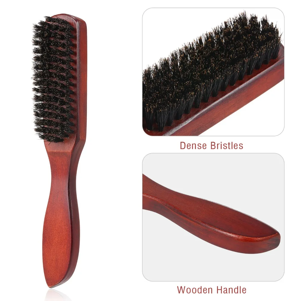For Men's Beard Care Multi-Purpose Hair Brush Soft Wooden Handle Massage Brush Durable Beard Brush Skin Care