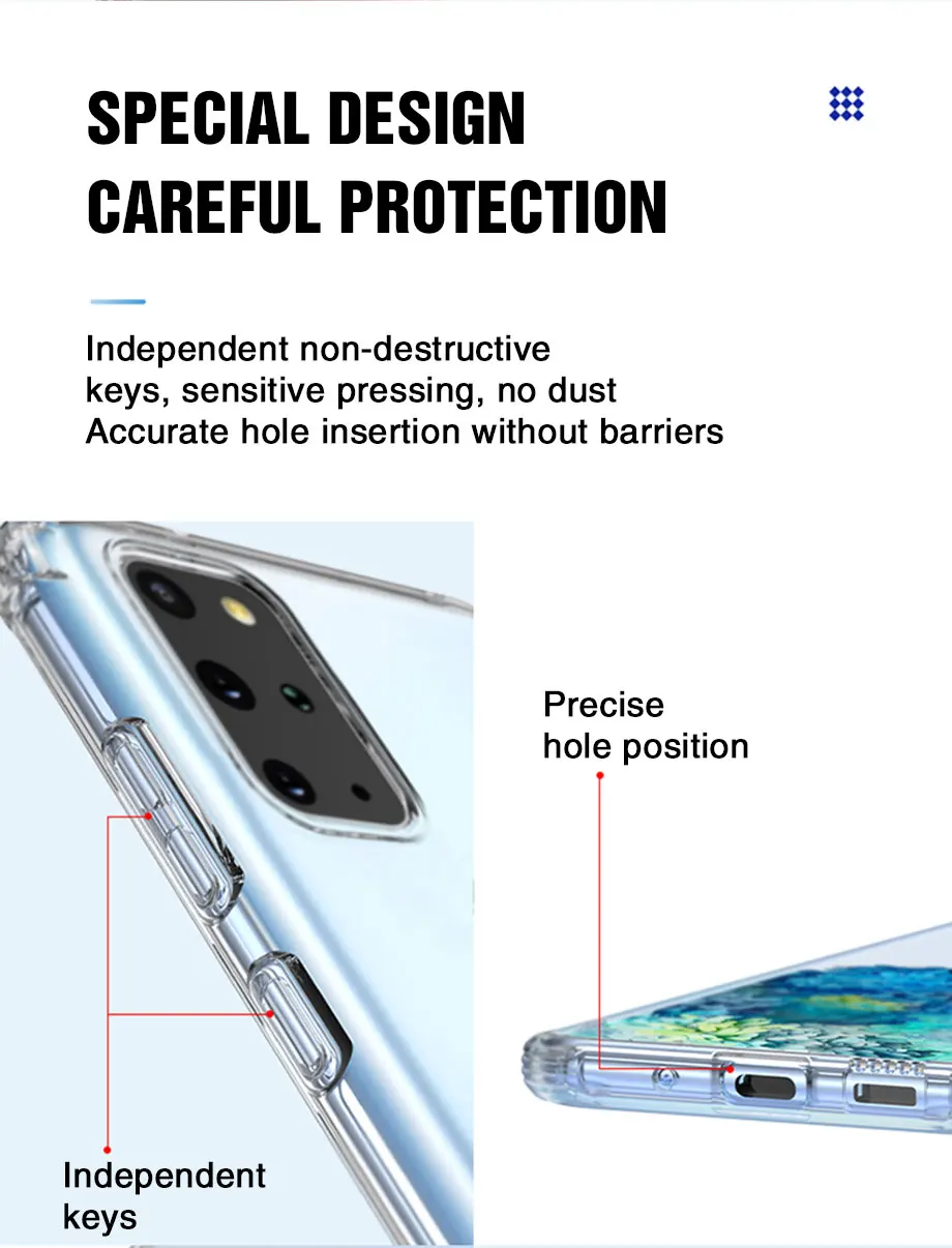 Clear Airbag Cover Case for Samsung Galaxy S20 FE Plus Ultra 5G Soft Phone Back Funda SamsungS20 S20FE S20Plus S20Ultra F E Gel
