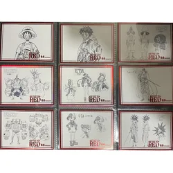 Anime ONE PIECE Hand Drawn RED Flash Card Luffy Nami Shanks Robin UTA Zoro Collection Toy Solitaire Christmas Birthday Present