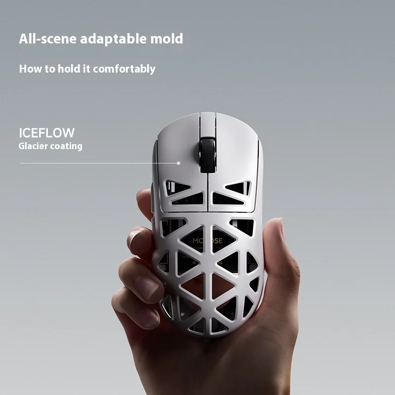 MCHOSE A7X Ultra Magnesium Wireless Mouse Hollow Bluetooth/2.4G/Wired 3-Mode PAW3950TI Leichte PC-Gaming-Maus mit großem Akku