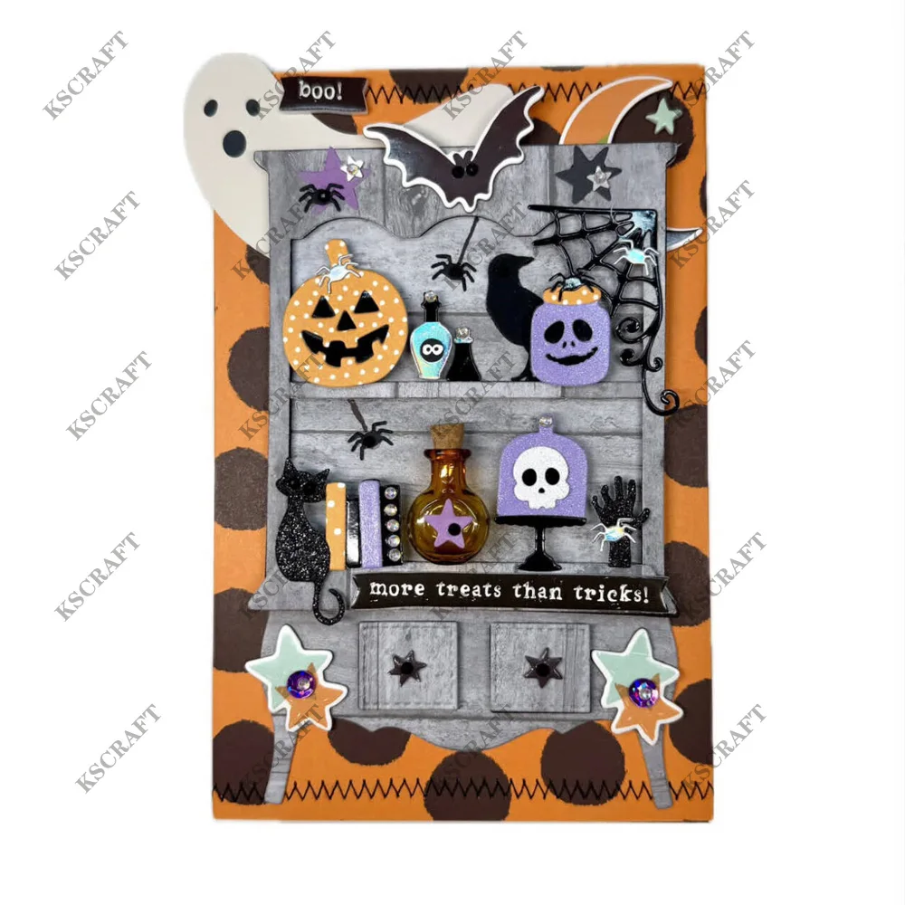 KSCRAFT Kit de Recortes e Stencils de Halloween para Scrapbooking, Decoração e Cartões DIY