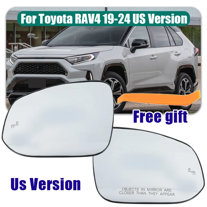

Glass rear view mirror with Heated/Blind spot, rear view mirror with For Toyota RAV4 2019 2020 2021 2022 2023 2024 Us Version