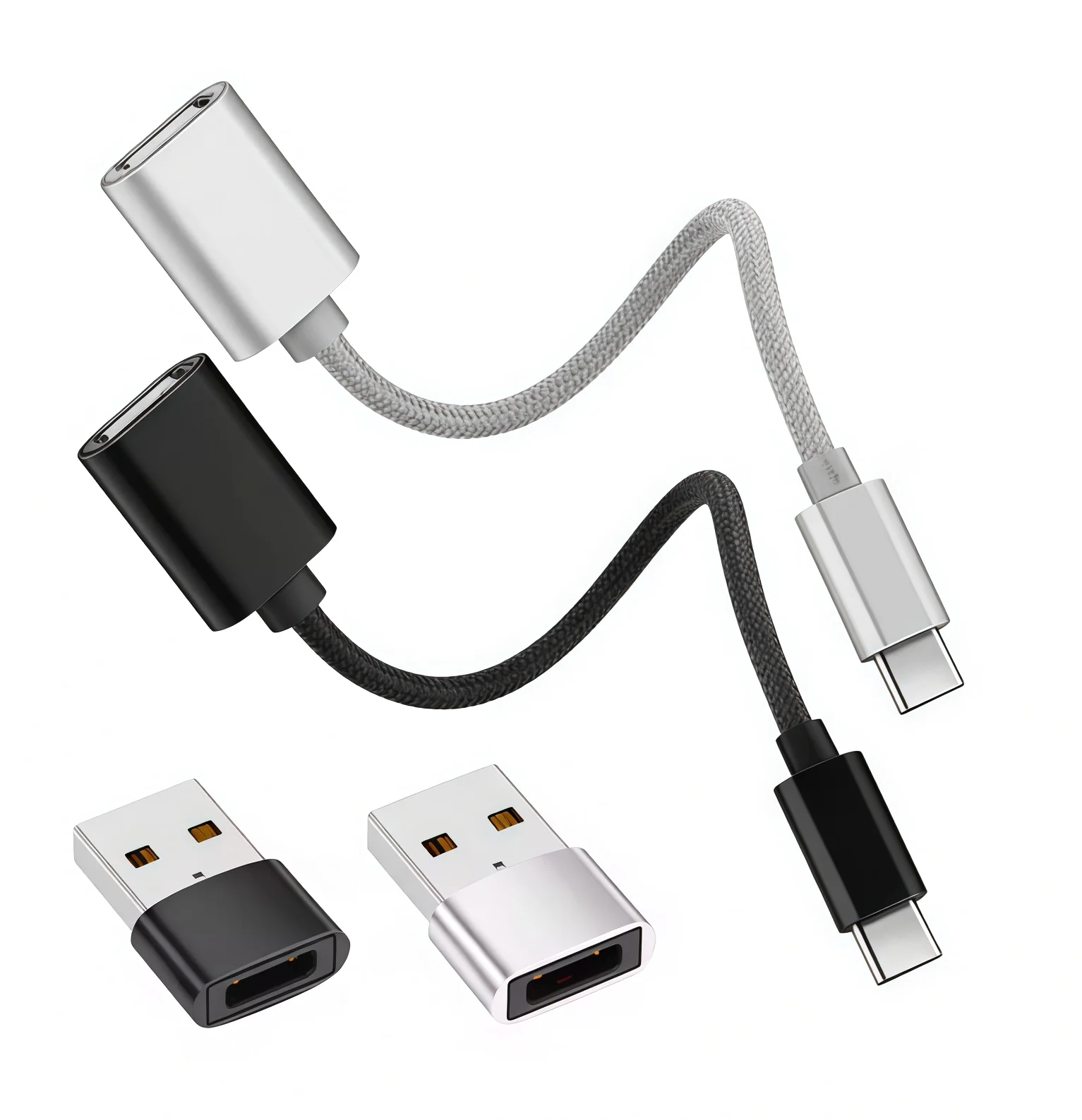  USB to USB Adapters, Featuring a One-Way C Male to USB Female 2.0 OTG Portable Cable Converte