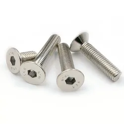 10/50pcs UNC US 2#-56 4#-40 6#-32 8#-32 10#-24 304 A2 Stainless Steel Hex Hexagon Socket Flat Countersunk Head Screw Bolt