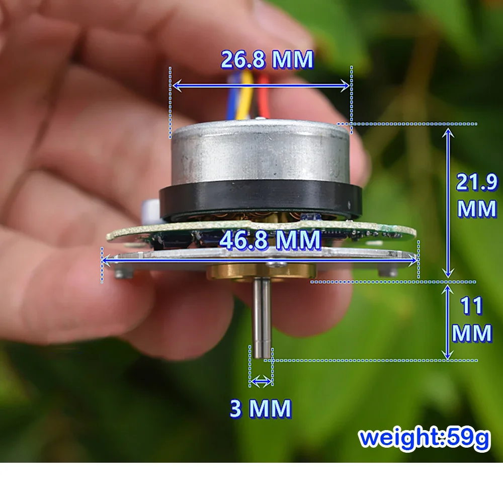 DC 10-24V 36000RPM 5-wire Brushless Mini DC Motor 27mm Violent High-speed Long Life Double Ball Bearing 40W with Drive Board PWM