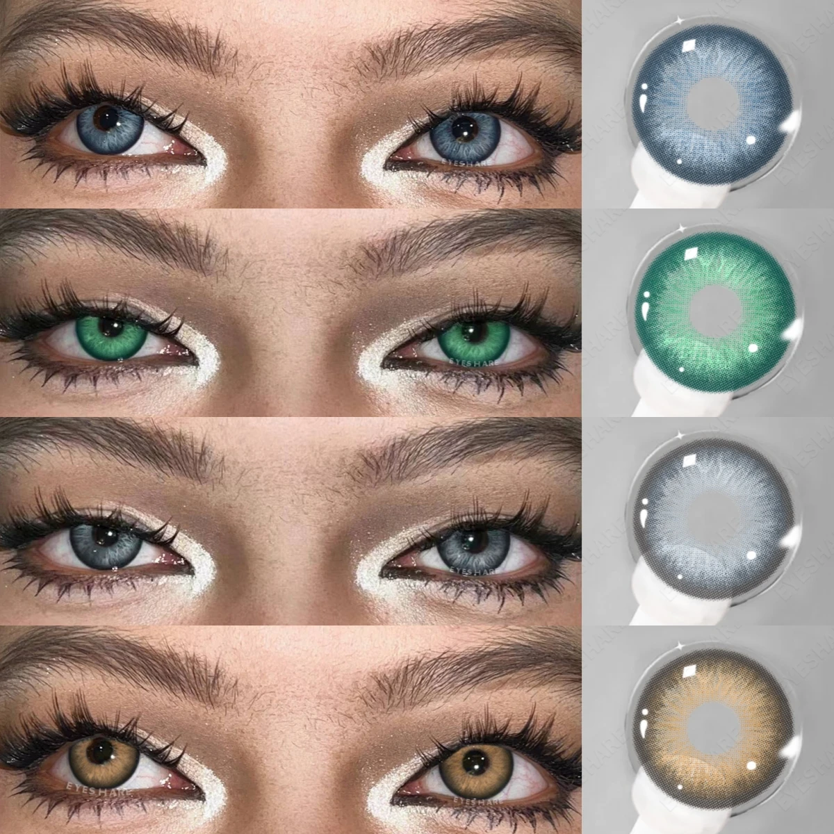EYESHARE NEW Colored Contacts Lenses for Eyes Blue Contact Lenses Gray Eye Contacts Colorful Makeup Green Contacts Yearly 2pcs