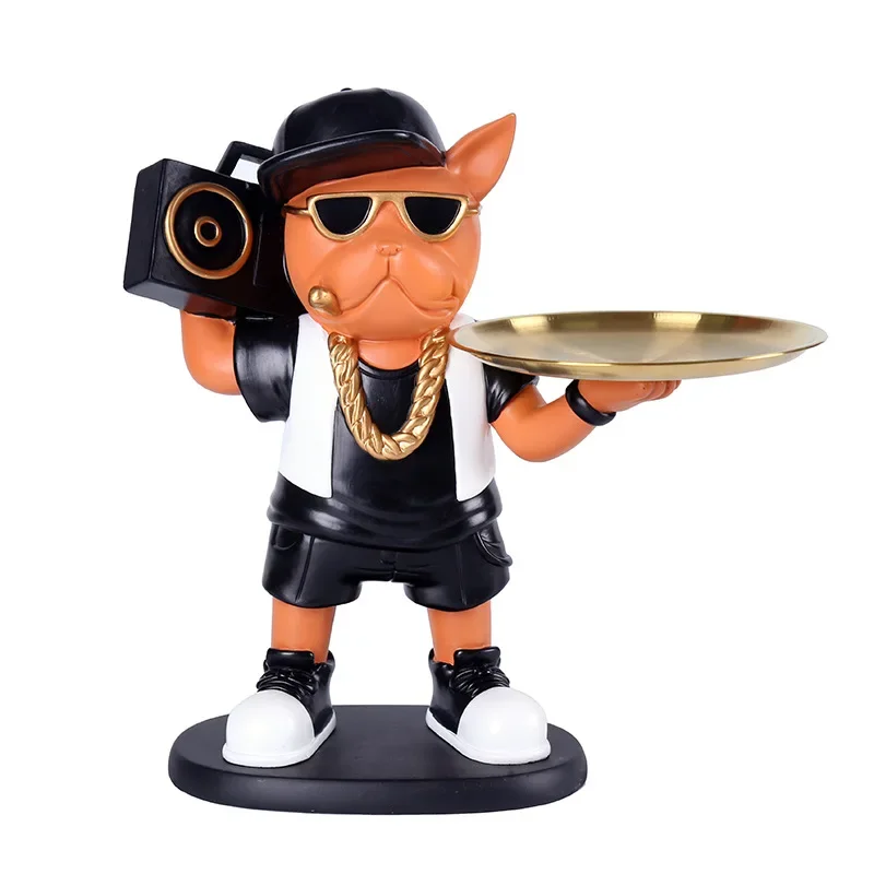 

Креативное украшение в виде собаки бульдога из смолы, домашний декор для хранения в гостиной, настольного компьютера