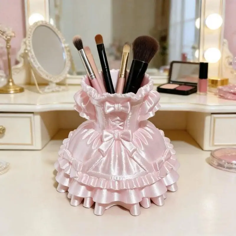 R53C 3D Printed Dress Pen Cup Desktop Organiser Plastic Storage Container for Writing Tool Cosmetic Brush Organization