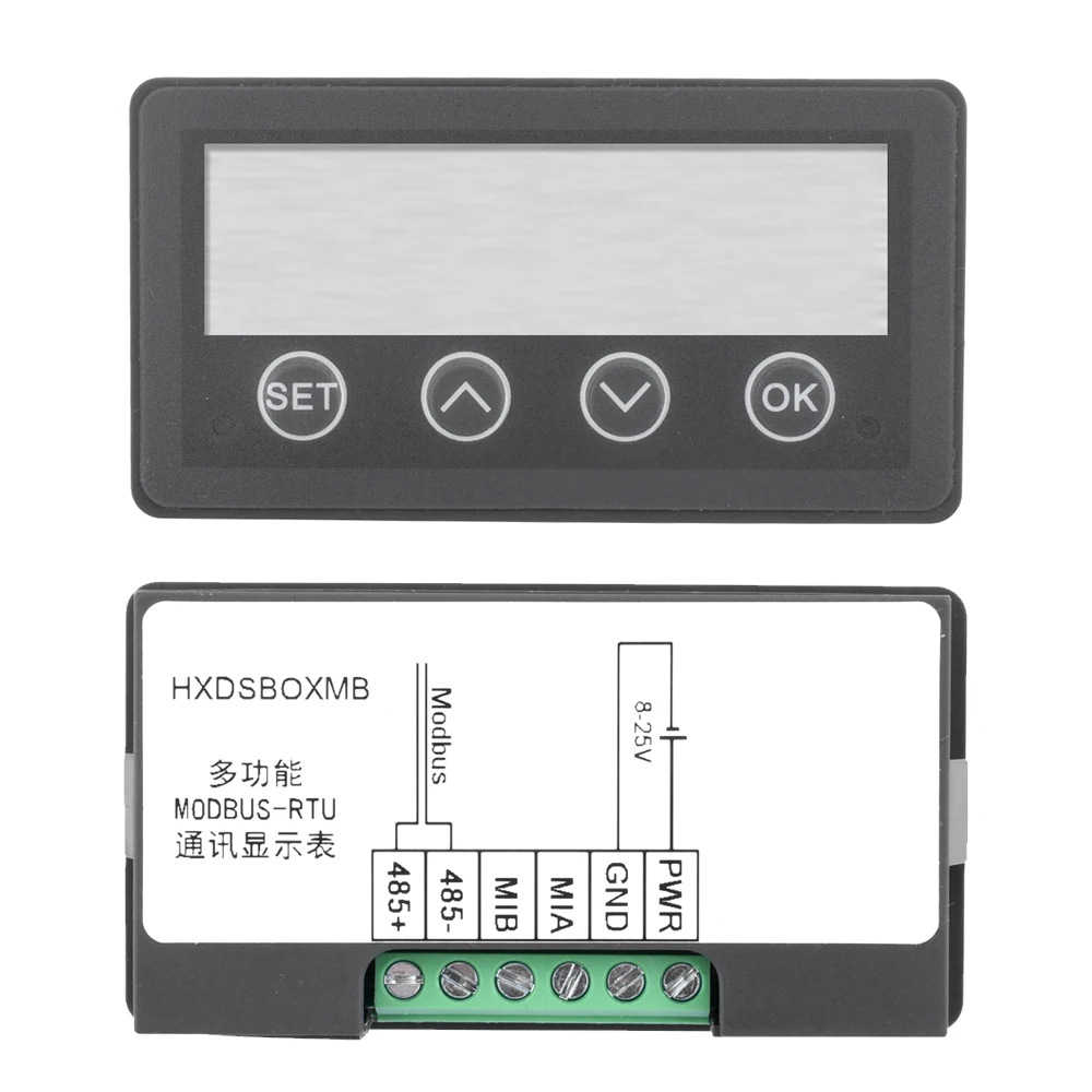 MODBUS-RTU Communication Display Meter RS485 Interface Master-Slave-Monitorable DC 8-25V Highly Accurate Digital Display