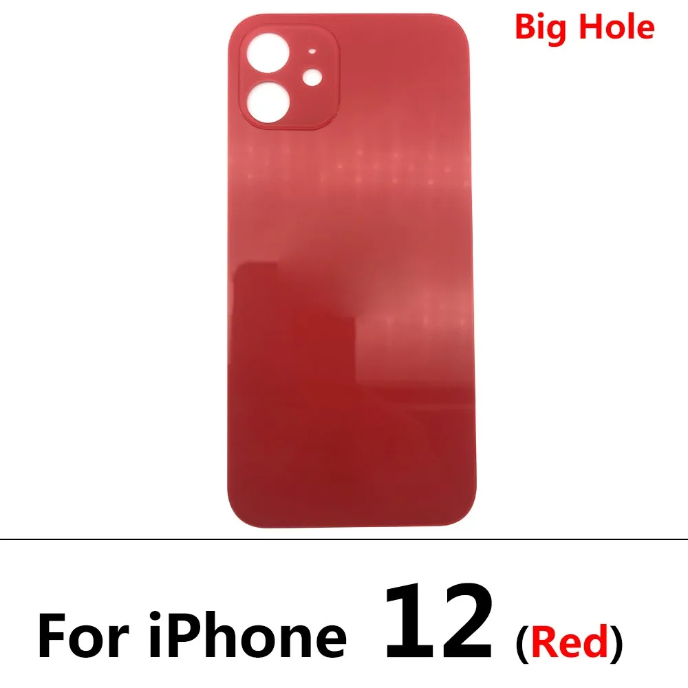 5Pcs/Lot，NEW Big Hole Battery Back Cover Glass Rear Door Replacement Housing Case STICKER Adhesive For iPhone 12