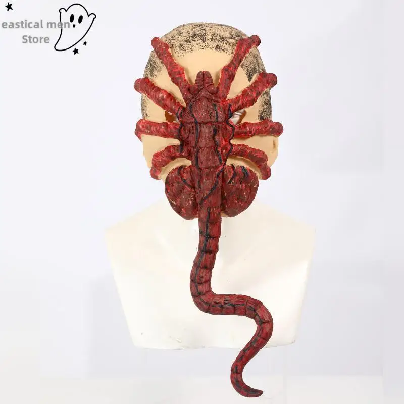 Cosplay Bug Battle Latex Mask Realistic Face Hugging Alien Scorpion Mask Blood Warrior Halloween Horror Mask for Party Dress Up