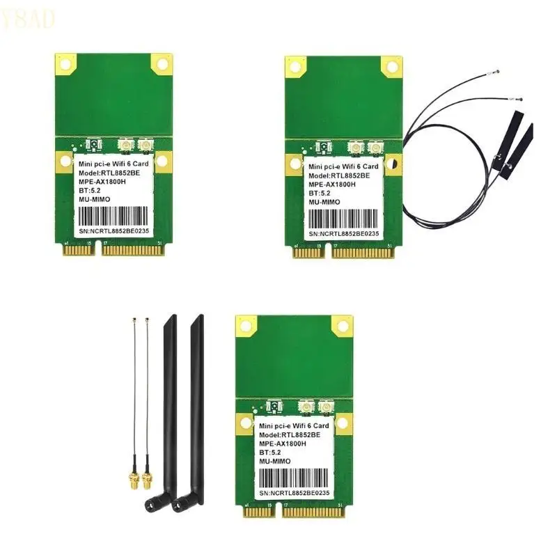 Y8AD Mini PCIE WIFI Card WIFI6 Wireless Networking Card Module BT5.0 for Industrial