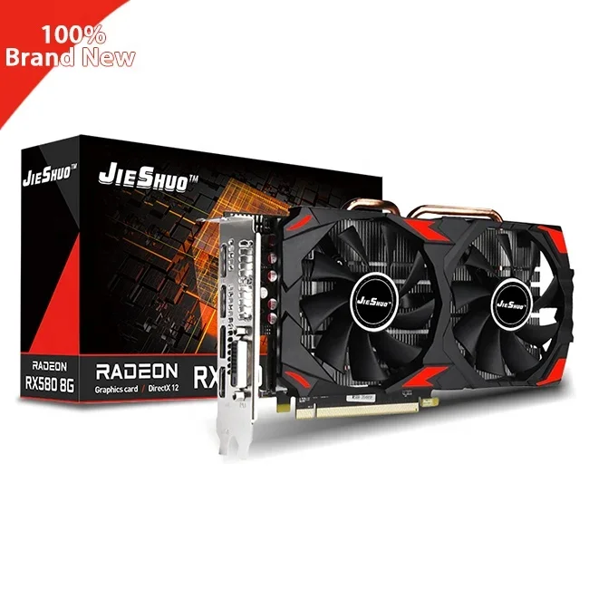 AMD rx 580 kartu video Gaming 8G, kartu grafis komputer PC gpu rx 580 2048sp