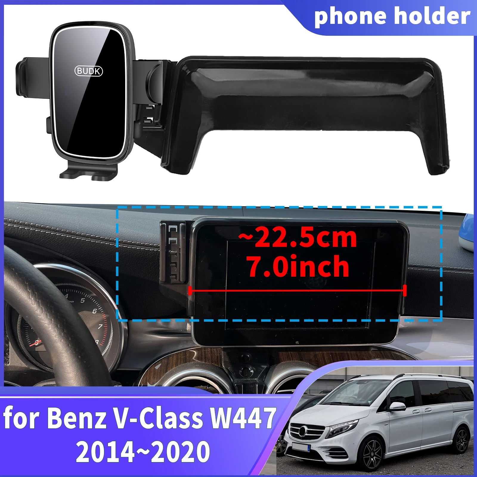 

fit for Mercedes-Benz V-Class W447 2014 2015 2016 2017 2018 2019 2020 Navigation Phone Holder Mount Customized Car accessoires