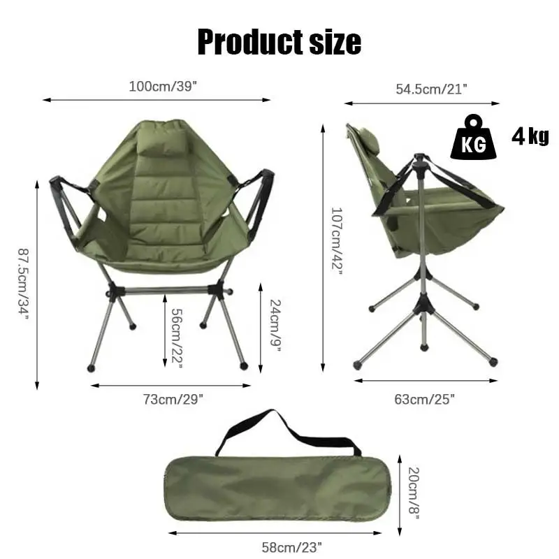 New Product Folding Rocking Aluminum Frame Camping Hammock Chair