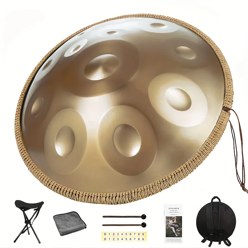 

High Quality22" D Minor Kurd 432Hz Steel Tongue Handpan Drum - 12-Note D Minor Kurd Tuning, Sound Healing Instrument For Adults