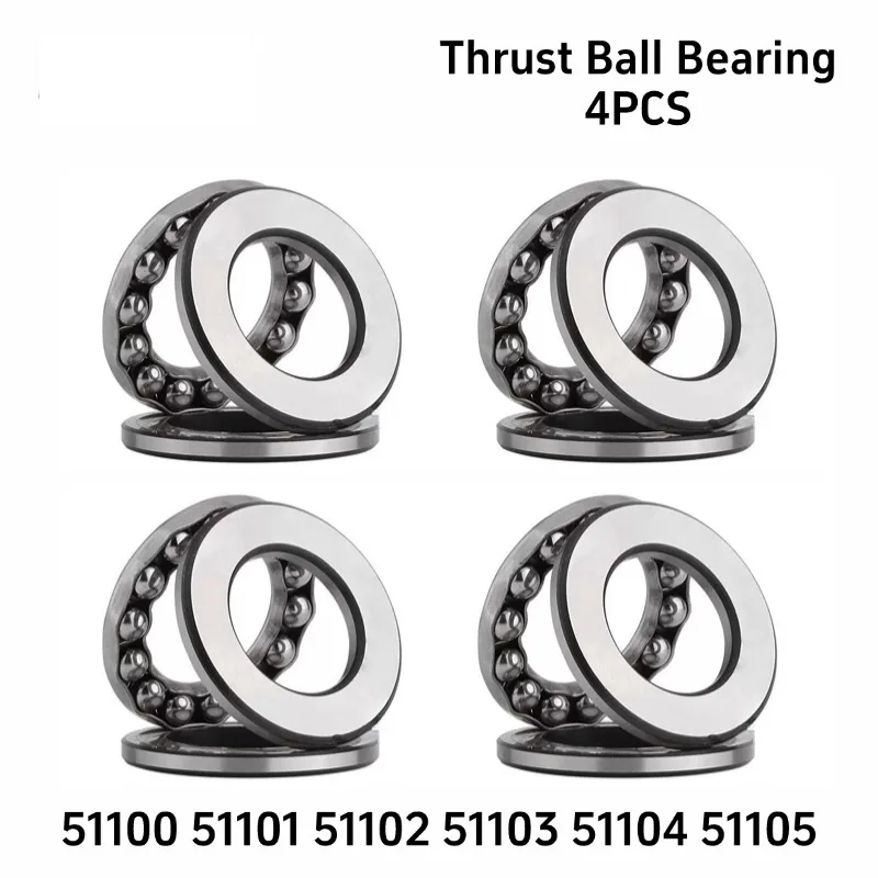 4PCS 51100 51101 51102 51103 51104 51105 Flat Thrust Ball Bearing Small Pressure Bearing