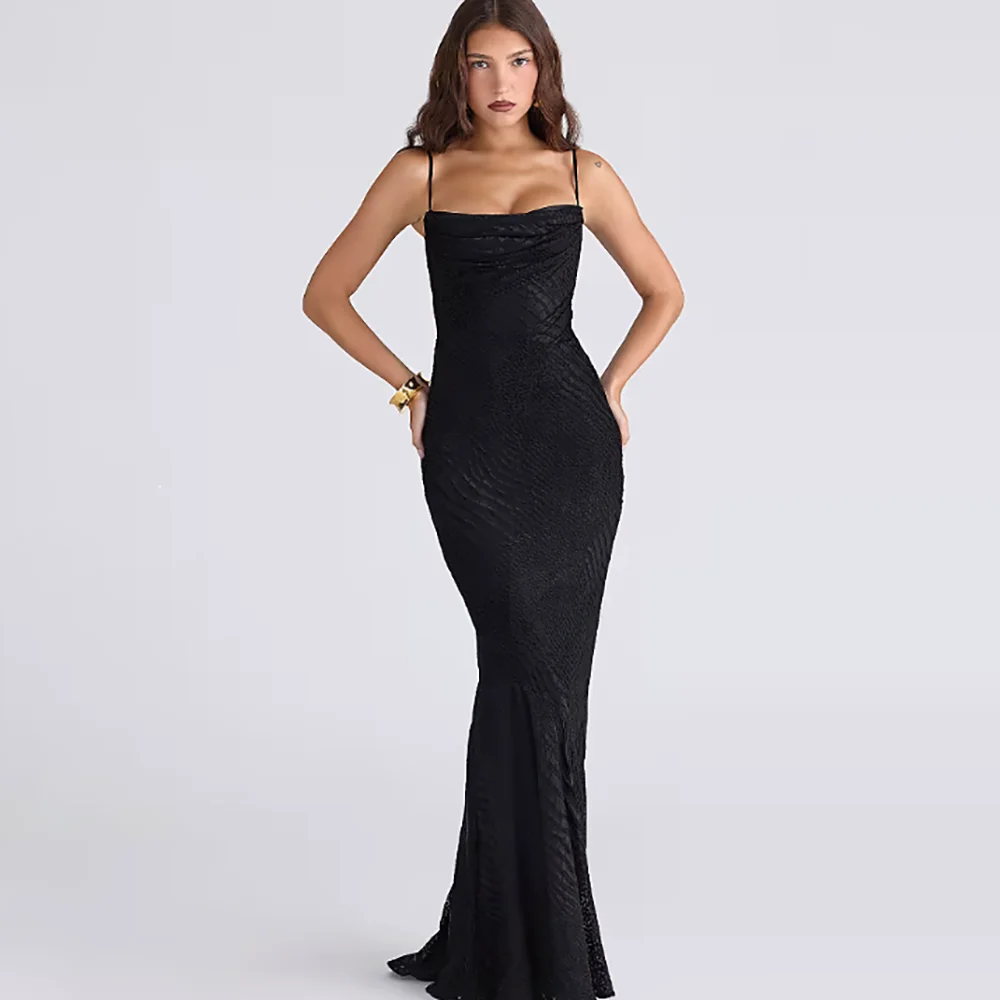 

Women's Formal Evening Gowns Elegant Sling Mermaid Evening Dresses Pleated Backless Formal Party Gowns for Cocktail Prom Dresses