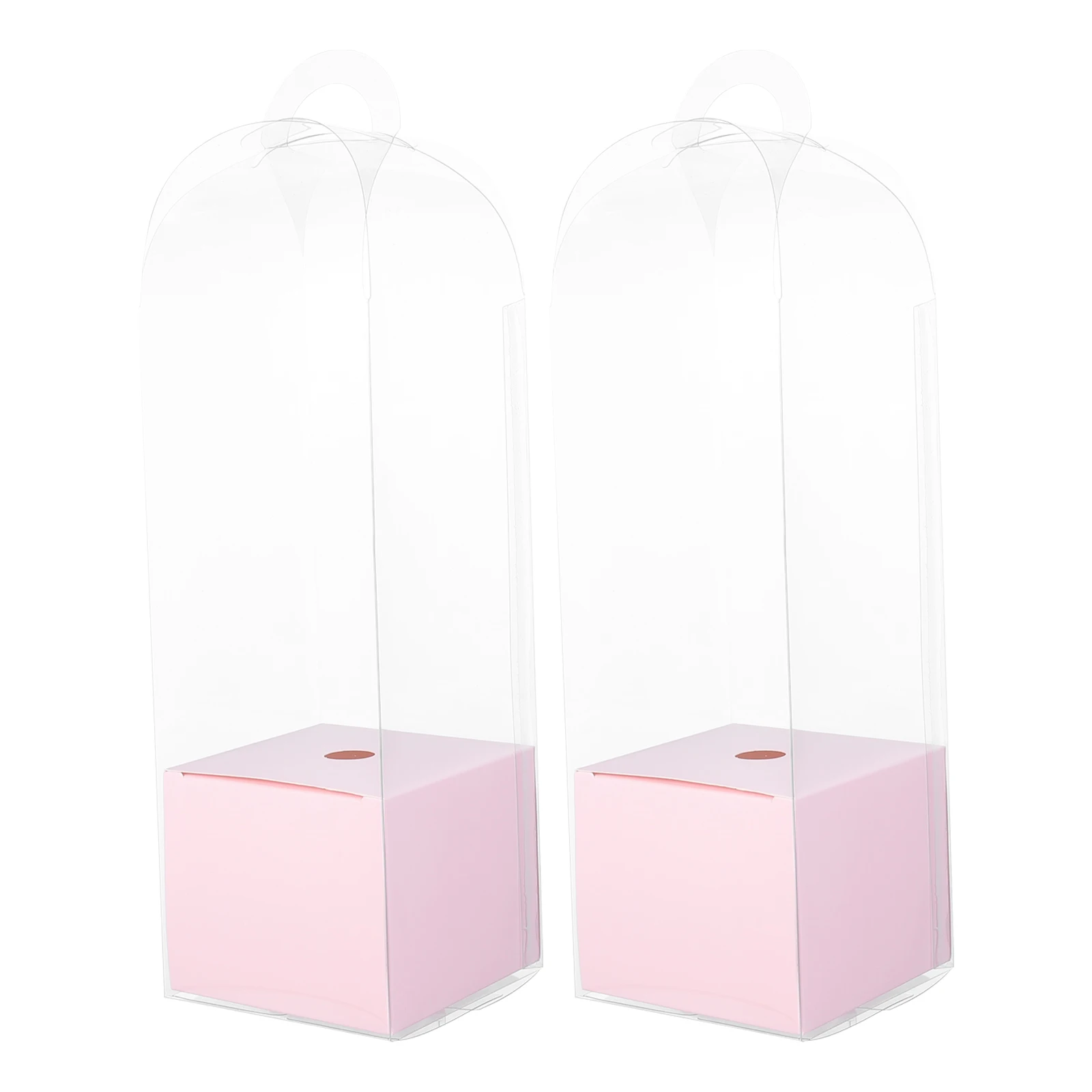 

2pcs Transparent Rose Flower Boxes Floral Packaging Containers for Fresh Flowers Gypsophila Carnations Simple Wrapping Box