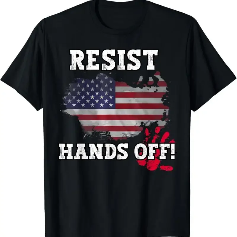 Resist Hands Off Vintage We People American Flag Protest T Shirt