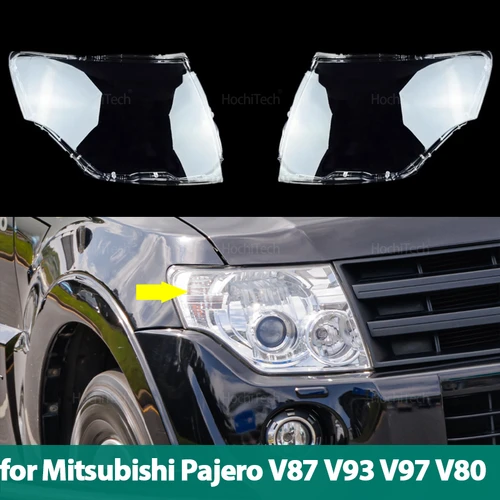 Para Mitsubishi Pajero V87 V93 V97 2007-2020 cubierta de faro de coche lente de faro cubierta de cristal pantalla cubiertas de carcasa brillante