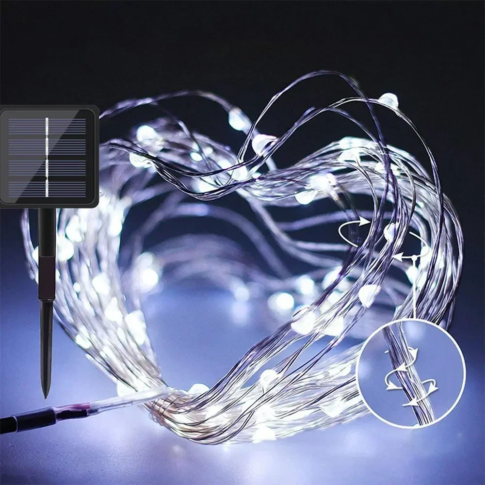 4 متر/7 متر/12 متر/22 متر/32 متر LED ضوء الشمس في الهواء الطلق حديقة الجنية سلسلة ضوء Led وميض مصباح مقاوم للماء لحفلة شجرة فناء عيد الميلاد #6