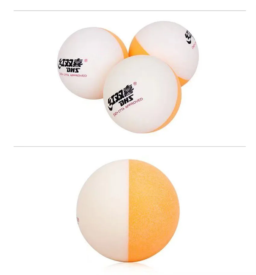 DHS Table Tennis Balls D40+ Top New Material Yellow and White Double Color Ping Pong Balls For Competition